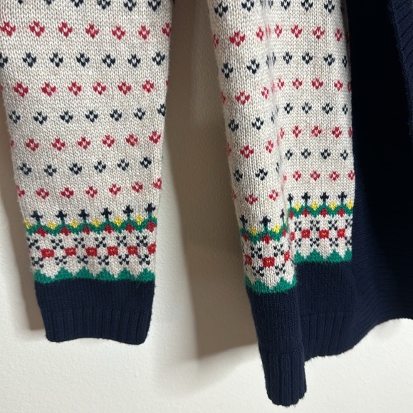 Talbots ladies FAIR ISLE SHAWL COLLAR OPEN SWEATER soft cozy small oversized - Picture 5 of 11